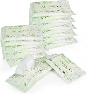 Lingettes humides biodégradables 100 % bambou pour bébé, pour peaux sensibles